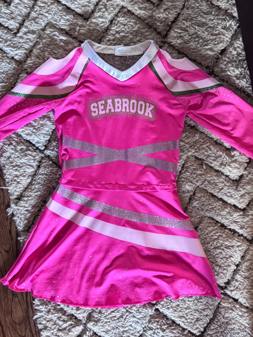 Disney Zombies Seabrook Cheer Dress with Silver & Green Accents girls 7/8